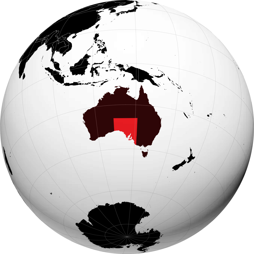 Sydaustralien på globen