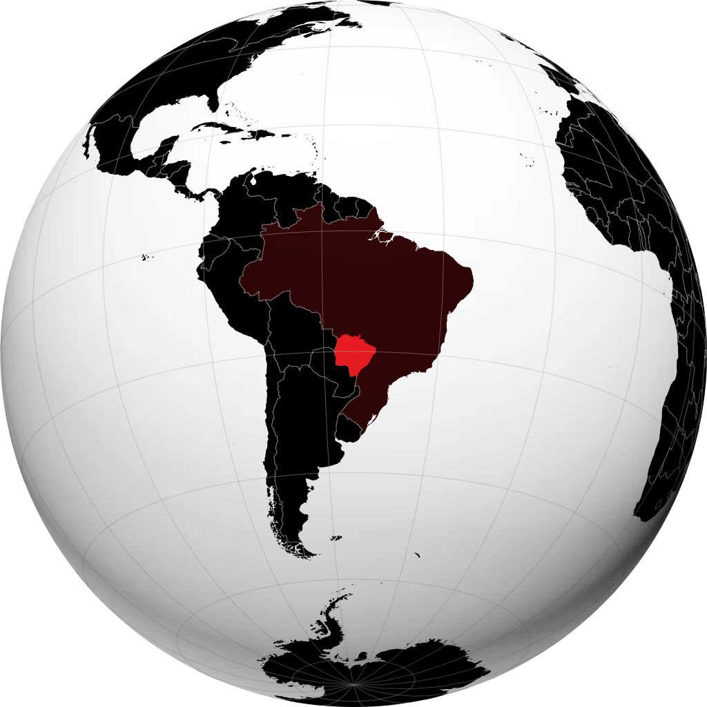 Mato Grosso do Sul-delstaten på globen