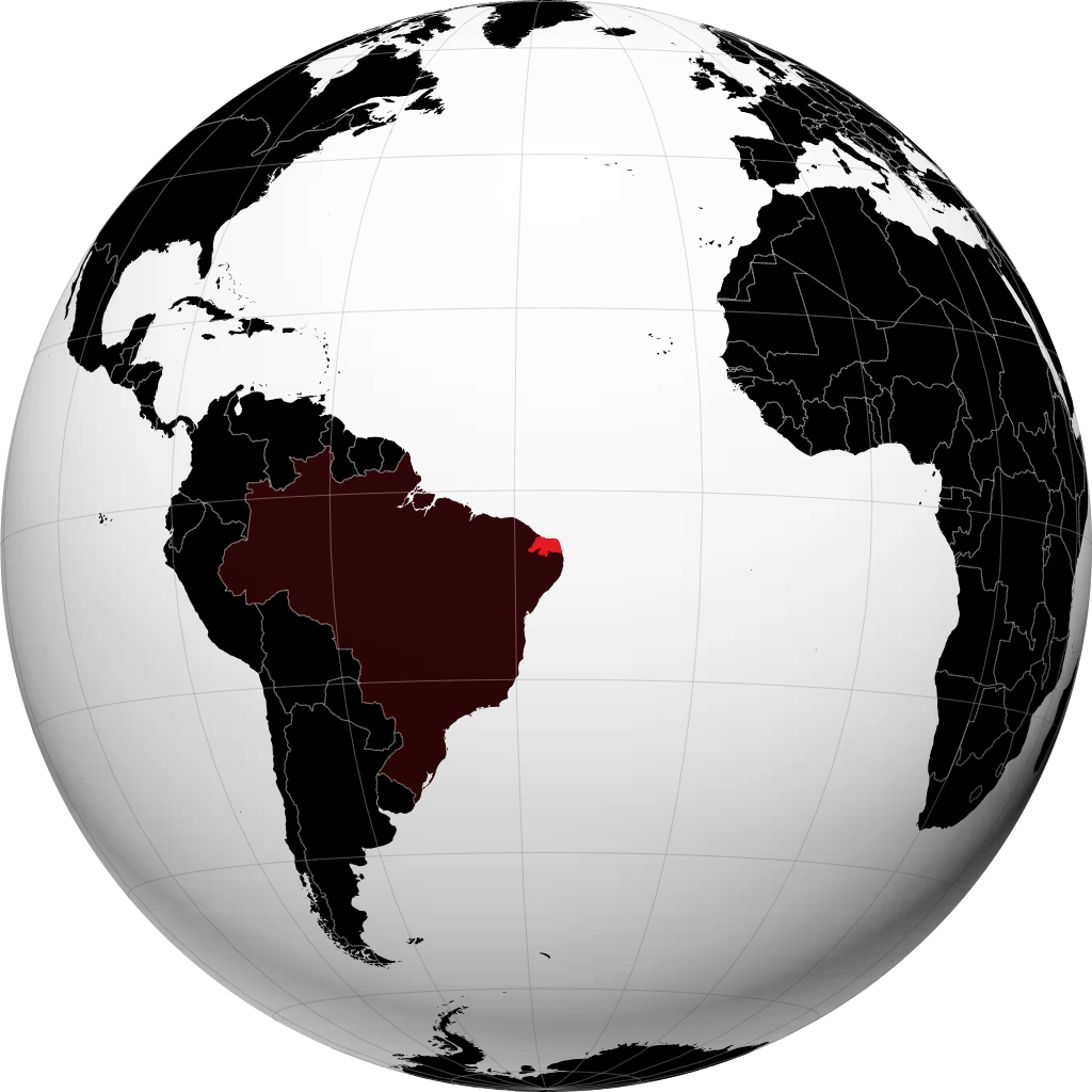 Rio Grande do Norte-delstaten på globen