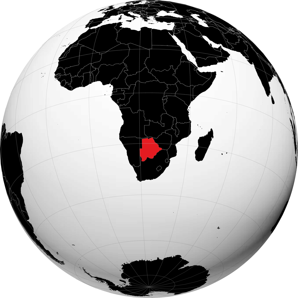Botswana på globen