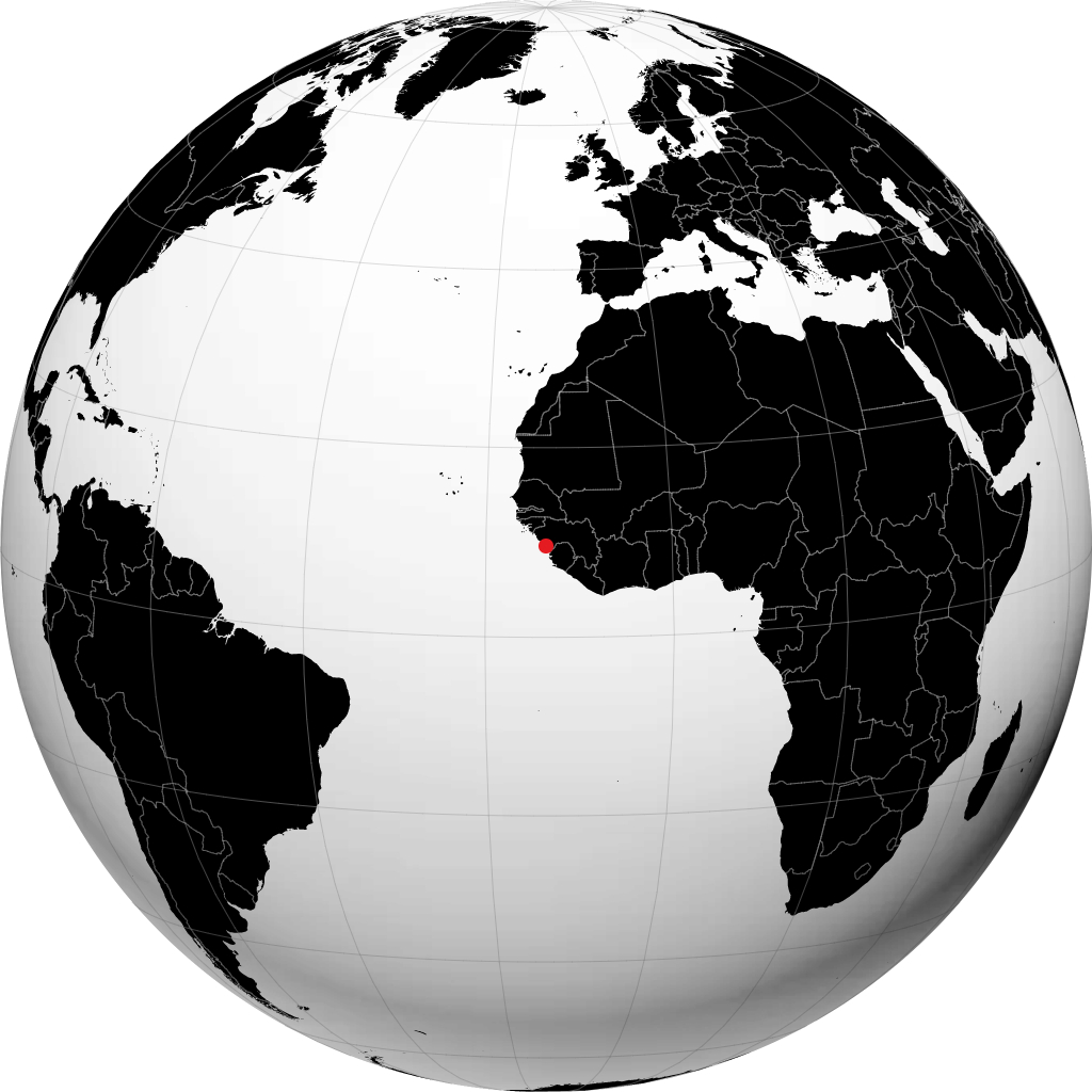 Conakry på globen