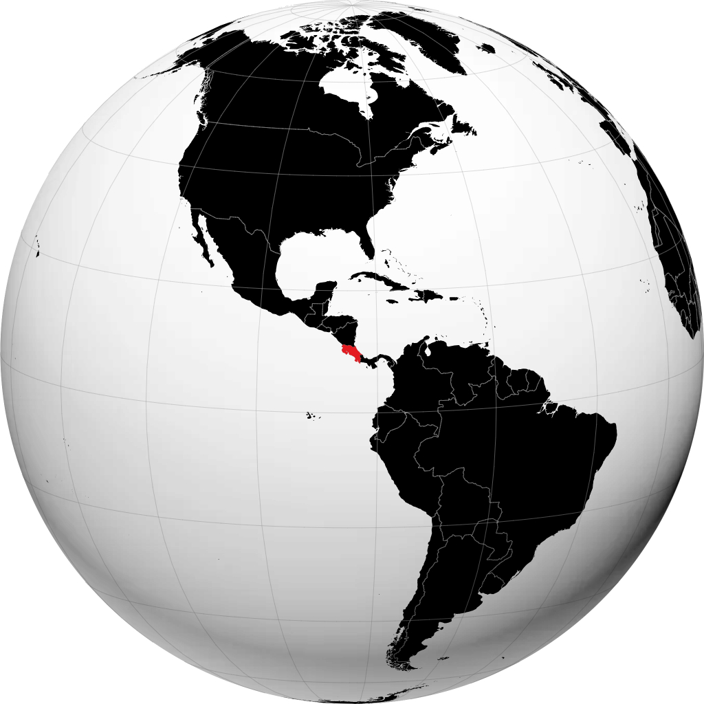 Costa Rica på globen