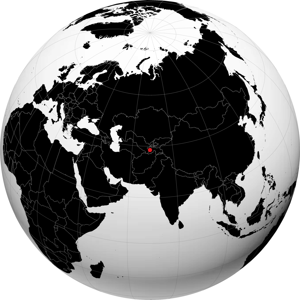 Dushanbe på globen