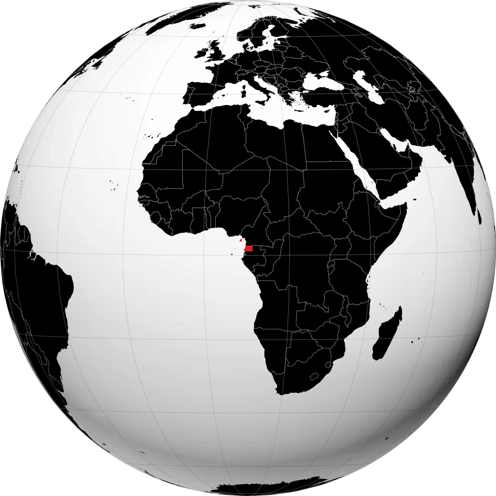 Ekvatorialguinea på globen