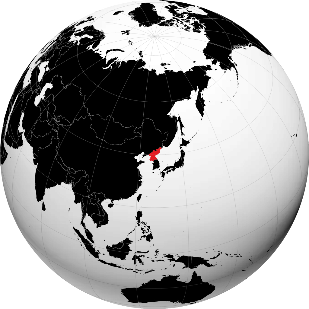 Nordkorea på globen