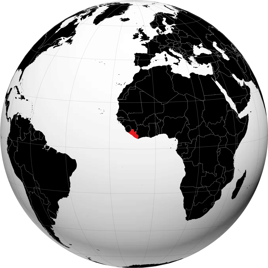 Liberia på globen