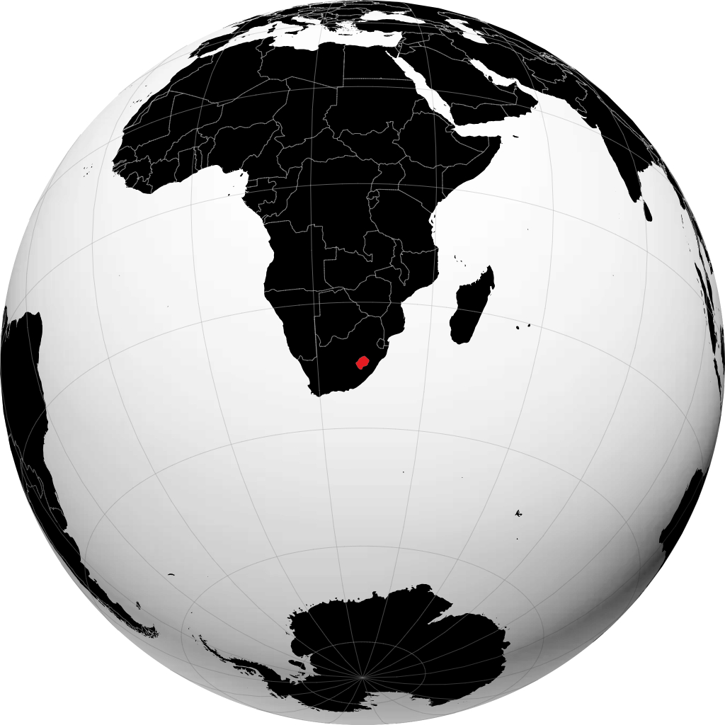 Lesotho på globen