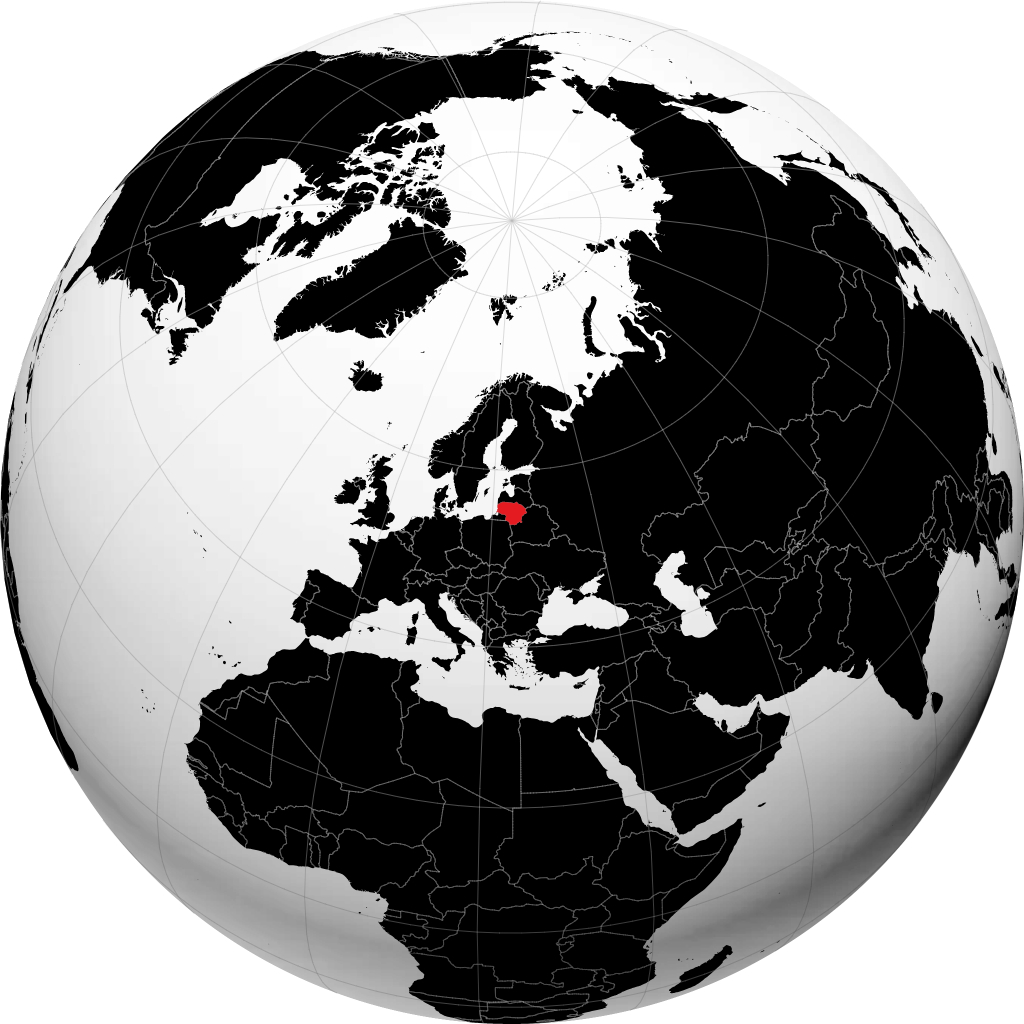 Litauen på globen