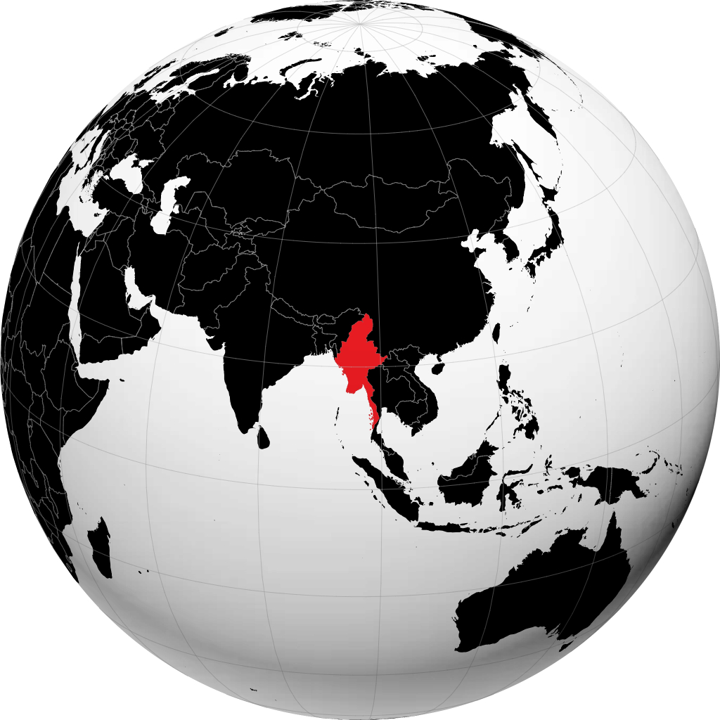 Myanmar på globen