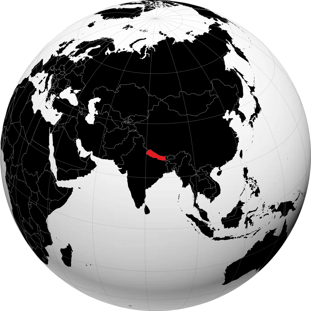 Nepal på globen