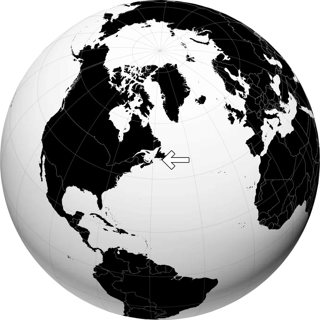 Saint-Pierre och Miquelon på globen