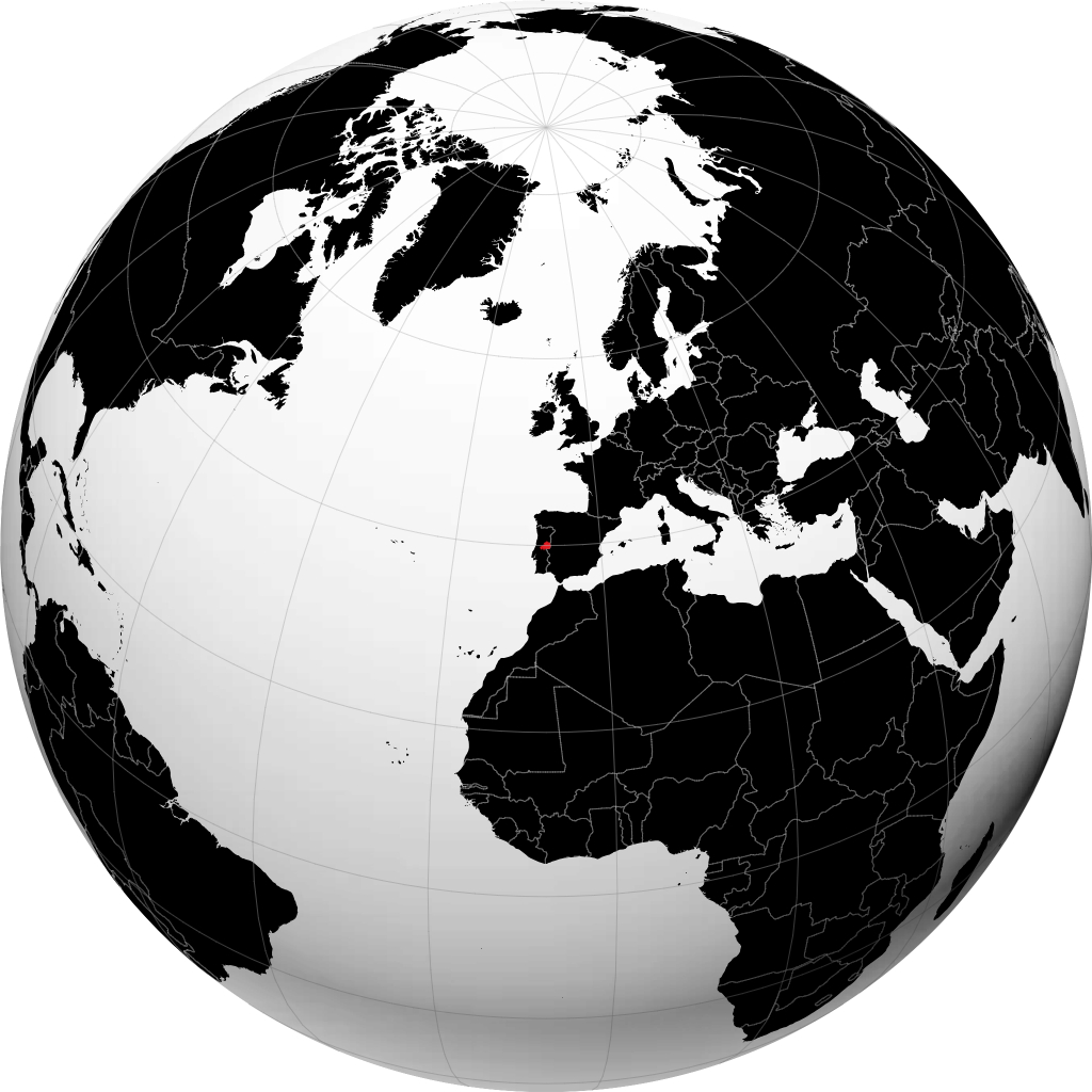 Castelo Branco distrikt på globen