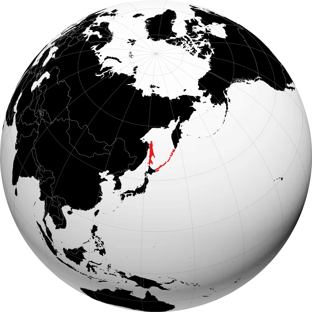 Sakhalin oblast på globen