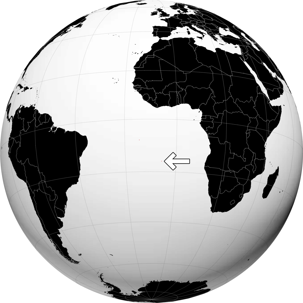 Sankt Helena, Ascension och Tristan da Cunha på globen