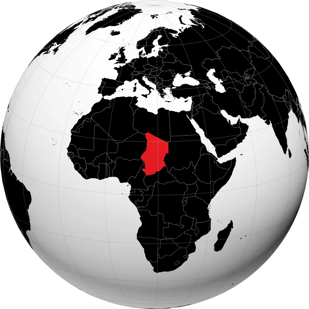 Tchad på globen
