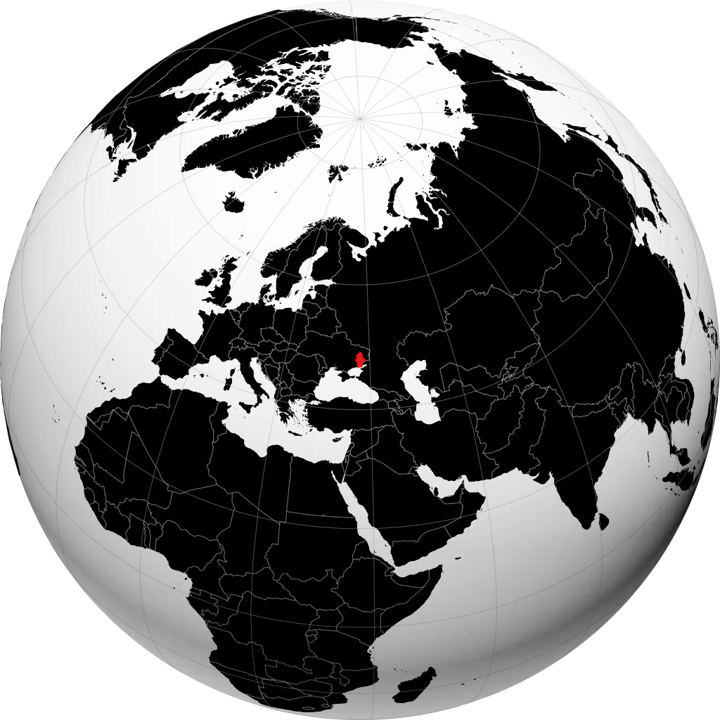 Donetska-regionen på globen